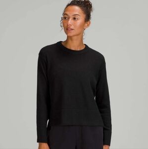 Lululemon Cashlu Black Boxy Crewneck Sweater